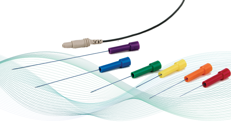 TECA DMN Needles Blue Coating on wave background