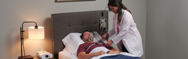 Man undergoing a sleep study